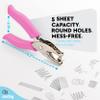 Single Hole Punch Metal Pink, 1/4 Hole Puncher with Soft Grip Handles for Paper and Crafts Round Circle Shape, for Kids and Adults, Also Available in Green, Blue, Red, Purple, Grey, 1 Pc by Enday view 4