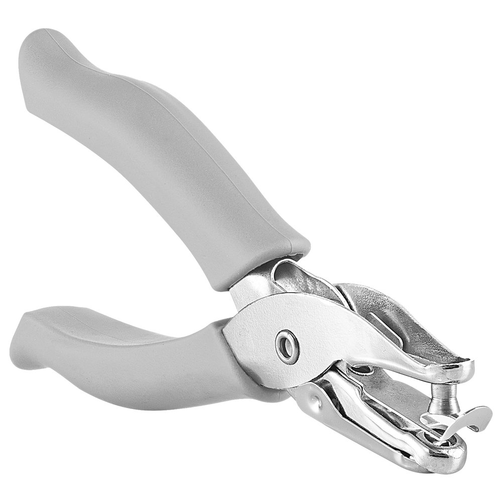 Single Hole Punch Metal Grey, 1/4 Hole Puncher with Soft Grip Handles for Paper and Crafts Round Circle Shape, for Kids and Adults, Also Available in Green, Pink, Red, Blue, Purple, 1 Pc by Enday