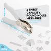 Single Hole Punch Metal Grey, 1/4 Hole Puncher with Soft Grip Handles for Paper and Crafts Round Circle Shape, for Kids and Adults, Also Available in Green, Pink, Red, Blue, Purple, 1 Pc by Enday view 4