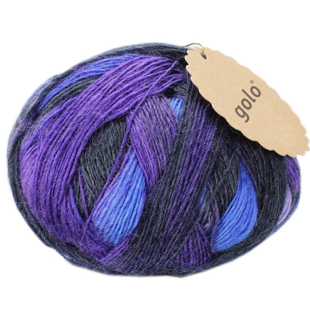 golo Wool Yarn for Hand Knitting Self-Striping Variegated Wool Yarn 6003