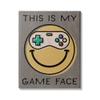 Stupell Industries My Game Face Phrase Yellow Smiley Retro Controller view 1
