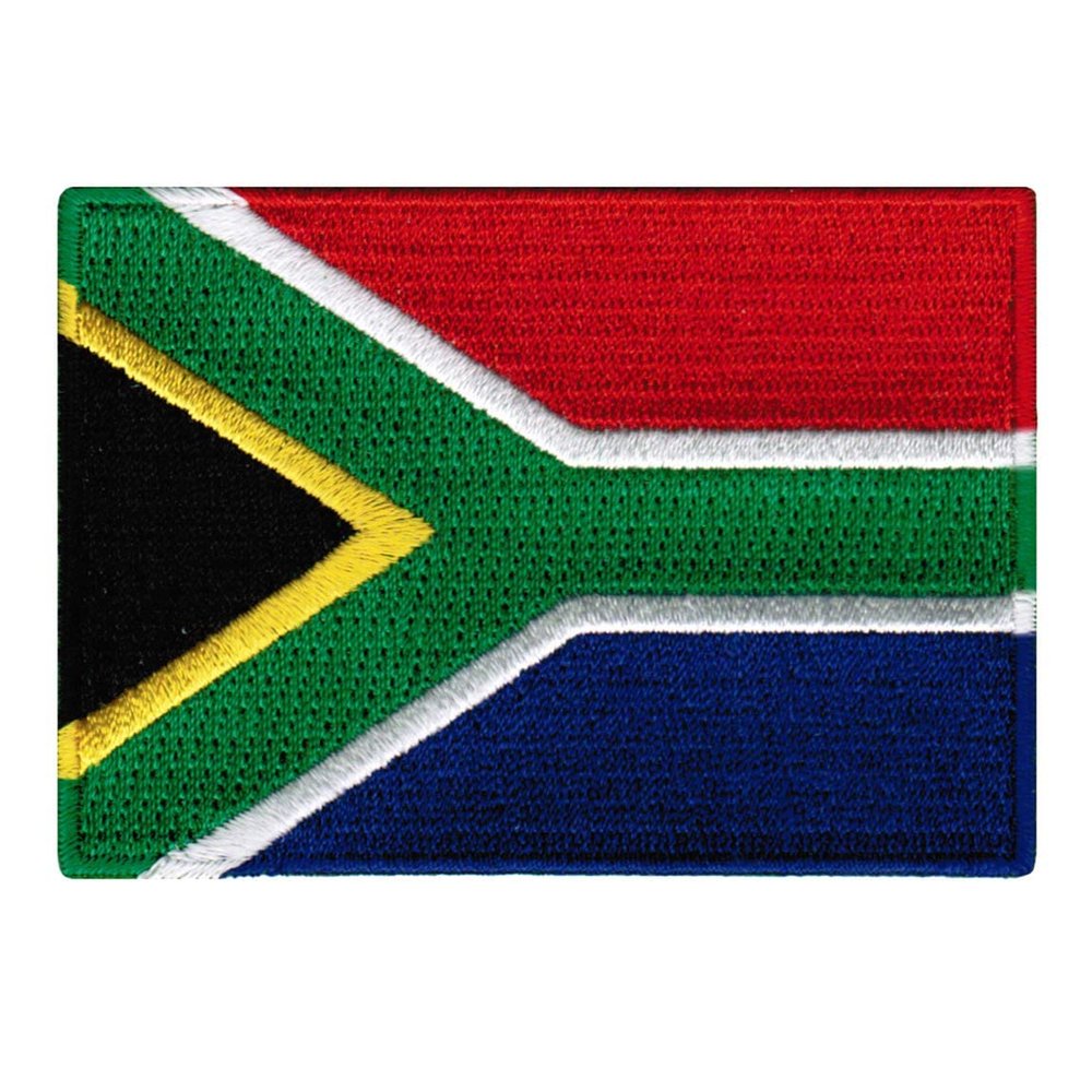 Cypress Collectibles - South Africa Flag Patch - Premium Embroidered Appliqu - African Country Velcro-Brand Fasteners Patches - Dimensions: 3.5" x 2.5"