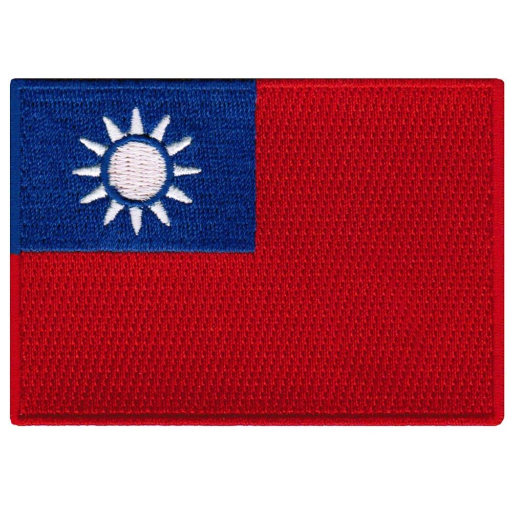 Cypress Collectibles - Taiwan Flag Patch - Premium Embroidered Appliqu - Asian Country Velcro-Brand Fasteners Patches - Dimensions: 3.5" x 2.5"