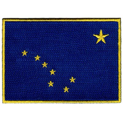 Alaska State Flag Embroidered Patch Velcro-Brand Fasteners AK Emblem Blue