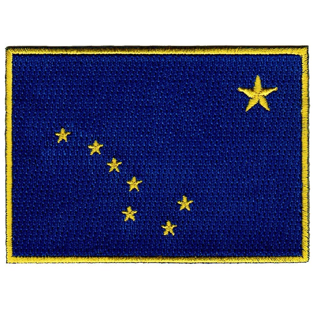 Alaska State Flag Embroidered Patch Velcro-Brand Fasteners AK Emblem Blue