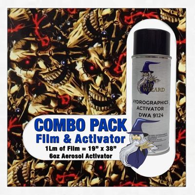 Hydrographic Film Jewel Skulls Activator Combo 6oz dip Wizard Hydro dip Dipping
