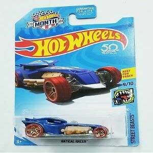 DieCast Hot Wheels Ratical Racer (Blue), Street Beasts 9/10 [Treasure Hunt] 2018 Month Card