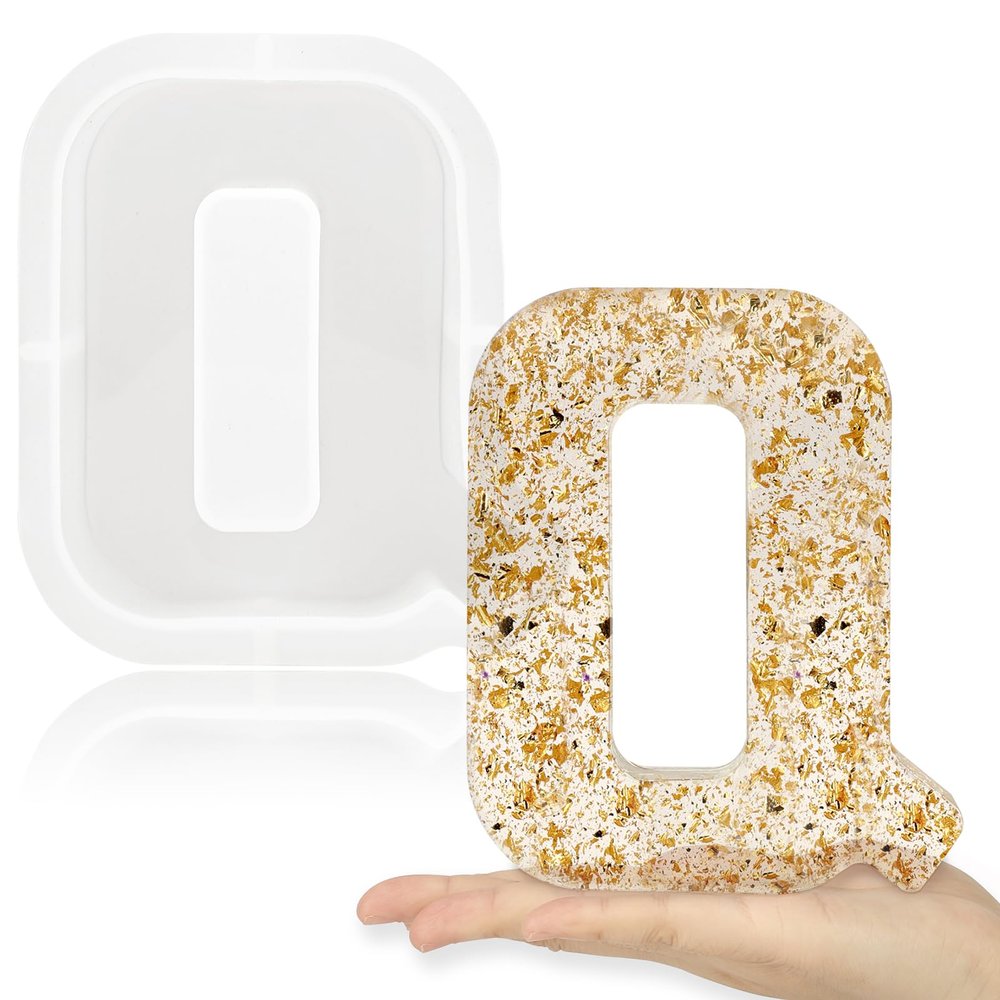 Gartful 7 Inch Large Letter Molds for Resin, 3D Q Capital Alphabet Epoxy Resin Mold, A to Z Thick Resin Letter Molds for Making Letters, Word Sign Art, DIY Crafts, Making Cake, Party Home Decor