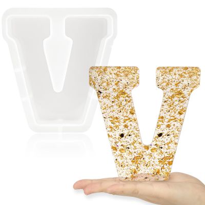 Gartful 7 Inch Large Letter Molds for Resin, 3D V Capital Alphabet Epoxy Resin Mold, A to Z Thick Resin Letter Molds for Making Letters, Word Sign Art, DIY Crafts, Making Cake, Party Home Decor