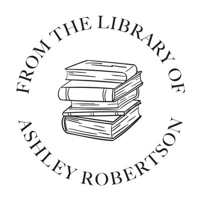 Personalized Book Embosser, Wooden or Self Inking Stamp, Custom Round Library Ex Libris Stamper, Gift for Book Lover (Stack of Books)