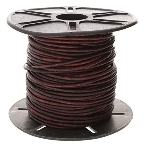 The Beadsmith Leather Cord Dyed Antique Brown 1.5mm Spool 25 Yards/22.86 Meters Indian Leather Thong Ideal for Braiding, Beading, Necklaces, Fine Lacing, Hair Accessories & DIY Jewelry Making