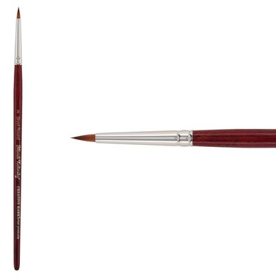 Creative Mark Mimik Kolinsky Watercolor Brush - # 3 Round - Short Handle Synthetic Paint Brush - Handmade in Germany - Synthetic Sable Paint Brushes for Professional Artists - Animal-Friendly