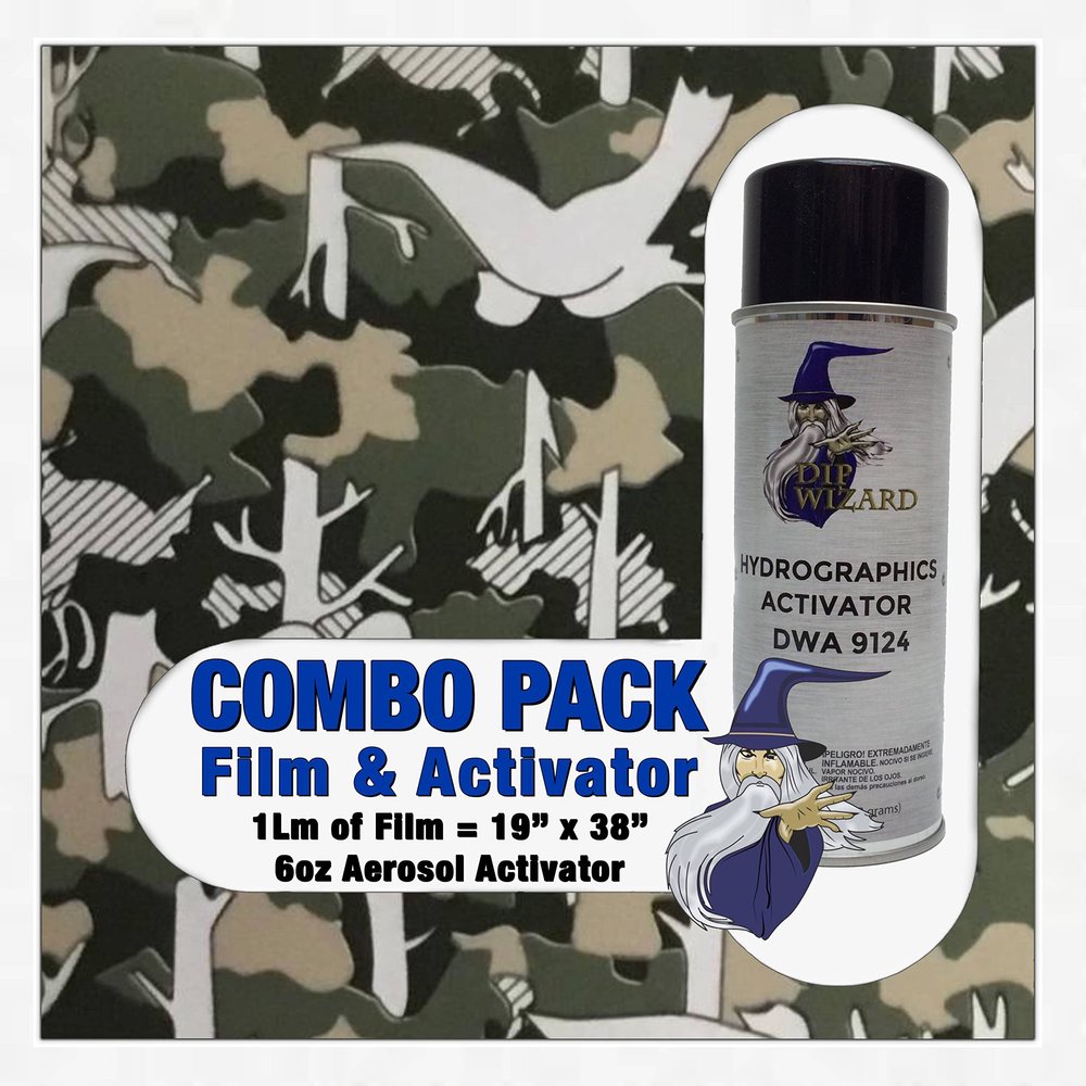 Hydrographic Film Animal Cracker Camo Activator Combo 6oz dip Wizard Hydro dip Dipping