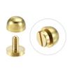 uxcell 10x6mm Round Studs Rivet Purse Handbag Feet Spike Brass Leather Craft Screw Back Rivets DIY 10 Sets view 4