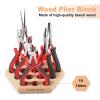 SPEEDWOX Wooden Plier Organizer - Hexagonal Hardwood Pliers Holder with 19 Holes for Tool Storage Box view 2