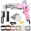 Tufting Gun Cut Pile Rug Gun Machine Starter Kit Rug Tufting Kit Electric Tufting Gun Carpet Weaving Flocking Machine, Includes 1,300 Yards Eco-Cotton Yarn, Tufting Cloth, Felt Backing Cloth (Color : view 1