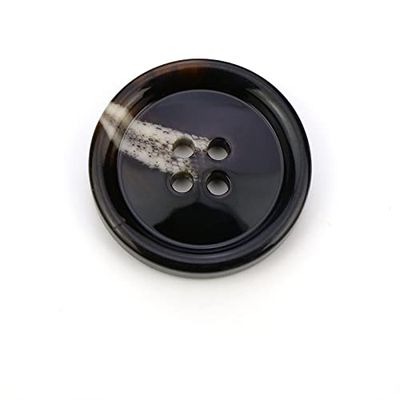 10 PCS 4 Holes Round Pattern Resin Buttons Flatback Sewing Button Favorite Findings Basic Buttons for Clothing Arts Crafts Projects DIY Decorations Sewing Accessories (09#Dark Coffee, 30.5 mm)