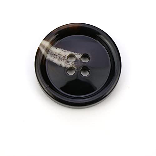 10 PCS 4 Holes Round Pattern Resin Buttons Flatback Sewing Button Favorite Findings Basic Buttons for Clothing Arts Crafts Projects DIY Decorations Sewing Accessories (09#Dark Coffee, 30.5 mm)
