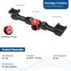 ChromLives Dual Cold Shoe Mount Universal Cold Shoe Adapter with 1/4" Thread Holes Rotatable Camera Shoe Extension Bracket for Microphone,Led Light view 4