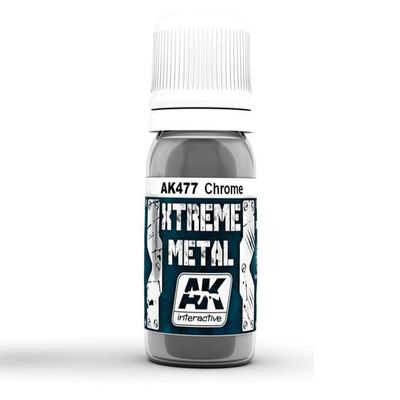 AK Interactive Chrome (30ml) Silver Metal Paint, 1 Fl Oz, High-Gloss, Water Resistant, Fade & Stain Resistant
