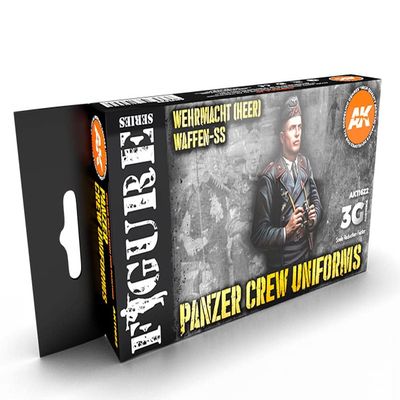 AK Acrylics 3Gen Figure Set AK11622 Panzer Crew Black Uniforms Set 3G (6x17ml)