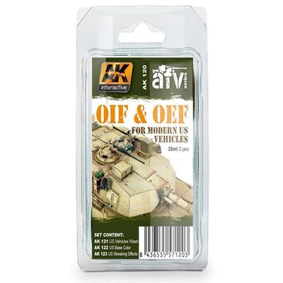 AK Weathering Set AK120 OIF & OEF - US Vehicles Weathering (3x35ml)