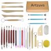 Artzuvs Clay Sculpting Tools 28pcs Polymer Pottery Modeling Tools Set for Ceramic Club Crafts,Carving,Sculpture,Shaping, Hobbyists,Artists,Expert view 1