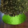 Cross Stitch Pintuck Diamond Pattern Tree Skirt Christmas Decoration 56" Round Holiday Event Tree Decor (Lime Green) view 1