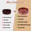 Weabetfu Large Wooden Yarn Bowl for Knitting and Crocheting with Holes, Handmade Rosewood Yarn Storage Organizer 8 x 3 inch for Mother's Day and Christmas,Crochet Bowl view 3