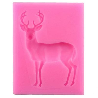 Ruluti Deer Silicone Mold Polymer Clay Candy Chocolate Baking Mould Christmas Cupcake Topper Fondant Cake Decorating Tools