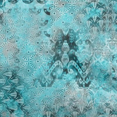 oneOone Viscose Jersey Turquoise Green Fabric Abstracts Fabric for Sewing Printed Craft Fabric By The Yard 60 Inch Wide
