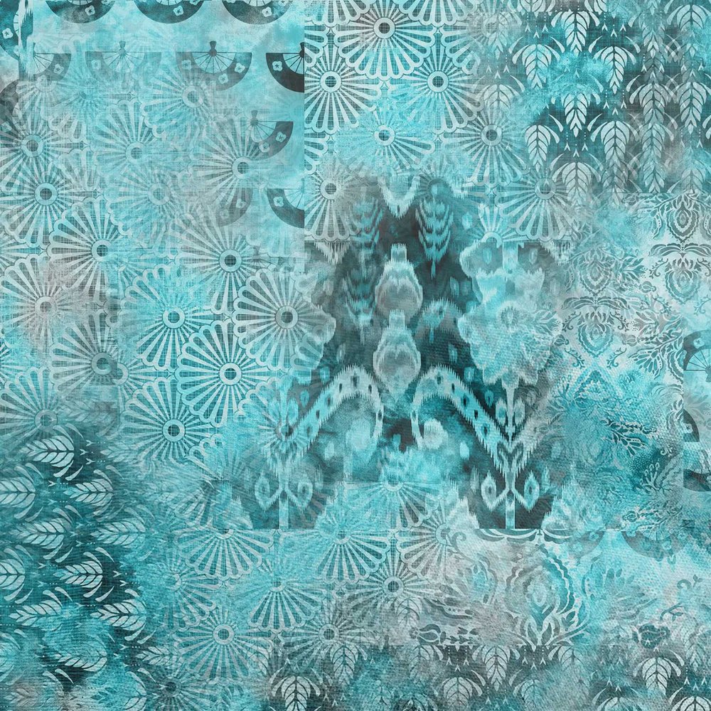 oneOone Viscose Jersey Turquoise Green Fabric Abstracts Fabric for Sewing Printed Craft Fabric By The Yard 60 Inch Wide