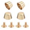 uxcell 12x7mm Rivet Studs Screw Back Flat Hollow Feet Stud Spike for Leather Craft DIY Gold Tone 4pcs view 1