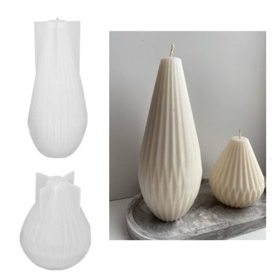 TOPYS 2-Pack Candle Molds - Geometric Silicone Molds for Resin Candle, Pear Shape + Water Bottle Shape