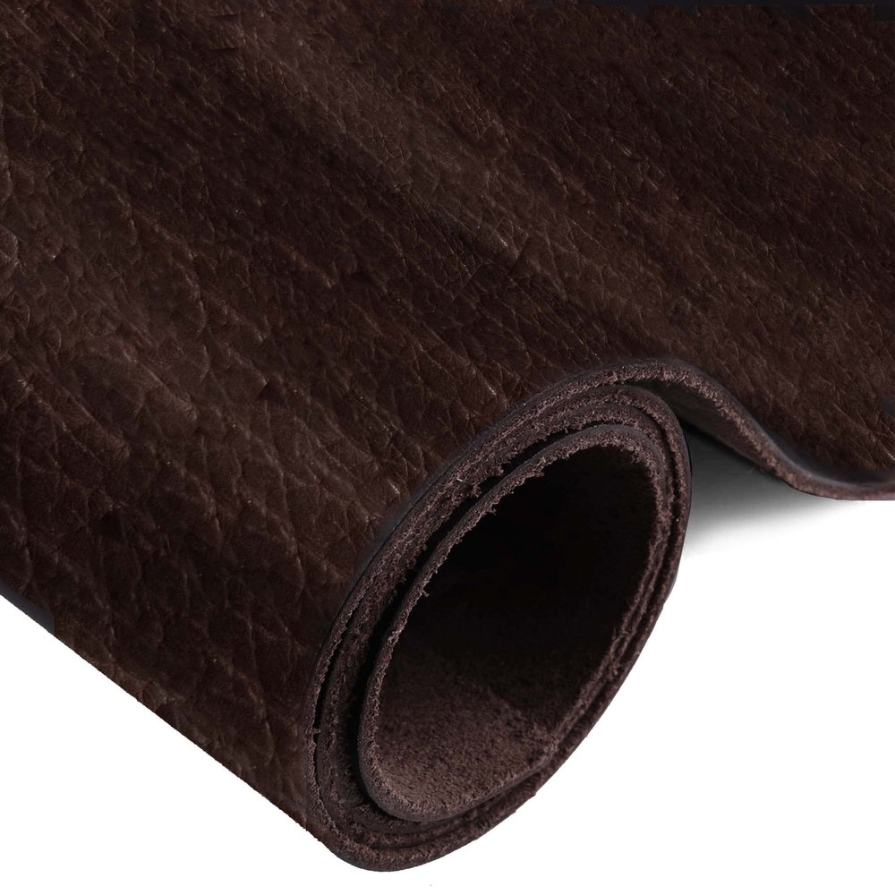 ELW 6-7 oz. (2.4-2.8mm) Chocolate Pre-Cut 12"x24" (30.4cm x 60.9cm) | Full Grain Leather Bison Hide Tooling, Carving, Molding, DIY Craft Projects, Bag, Chap, Motorcycle, Clothing, Jewelry, Wrapping