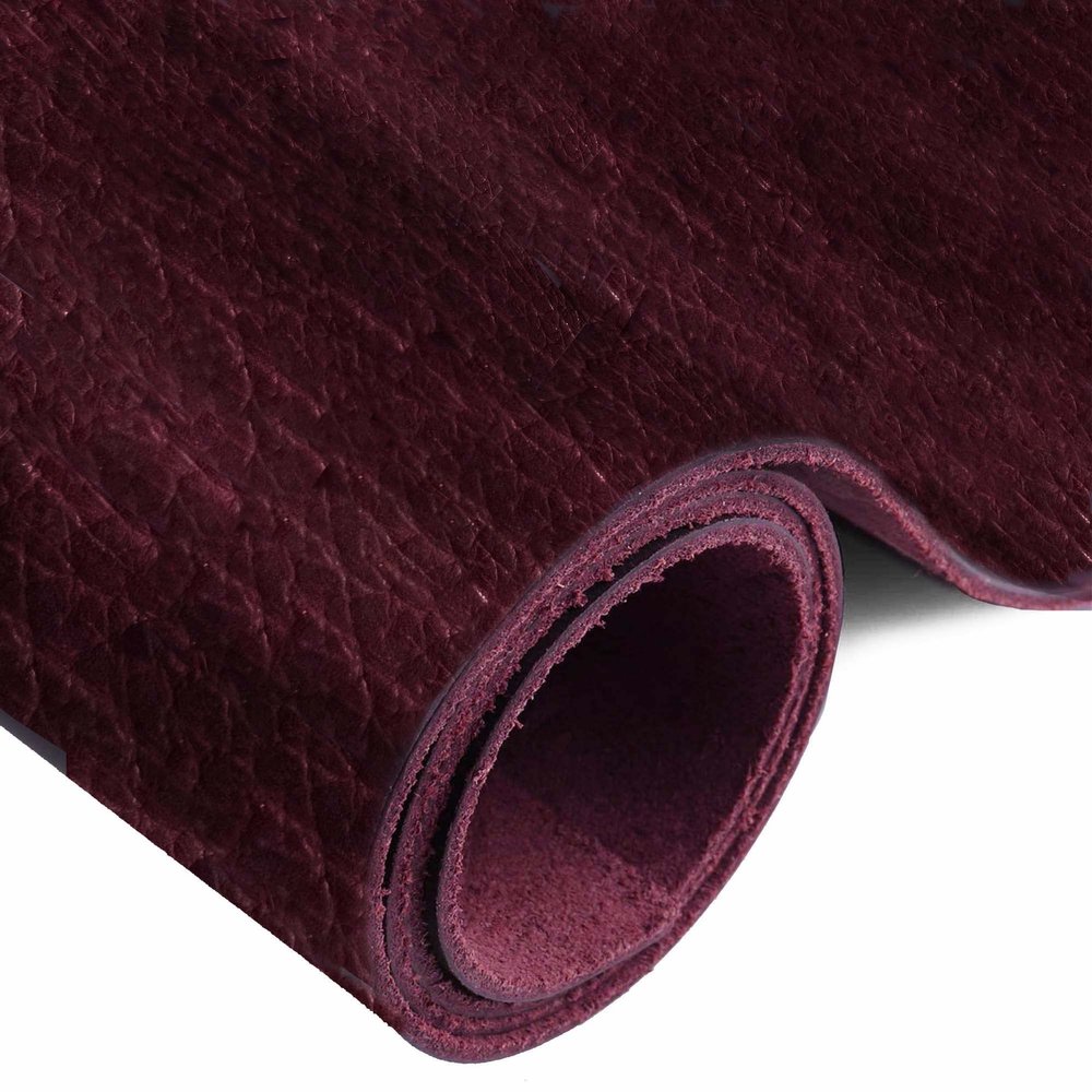 ELW 6-7 oz. (2.4-2.8mm) Black Cherry Pre-Cut 2 PCS 12"x24" (30.4cm x 60.9cm) | Full Grain Leather Bison Hide Tooling, Carving, Molding, DIY Craft Projects, Bag,Shoe, Clothing, Jewelry, Wrapping
