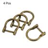 uxcell 23mm(0.91") U Shape Horseshoe D-Rings Screw-in Shackle Buckle for DIY Craft, Bronze Tone 4pcs view 3