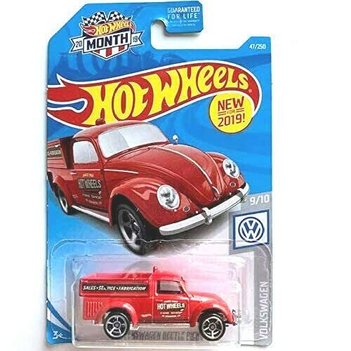DieCast Hot Wheels '49 Volkswagens Beetle Pickup, 2019 Month Card 47/250 (Red)
