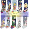 Cross Stitch Patterns Christmas Stockings, Personalized Modern Counted Easy Holiday Stockings DIY, Cute Funny Frogs Simple Design for Beginners, Digital Download view 2