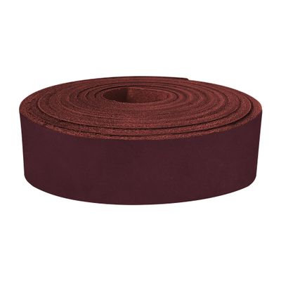 ELW 9-10 oz. (3.5-4mm) Crazy Horse Full Grain Cowhide Genuine Leather Strap for Crafts | Size: 3.25"x50" (8.3x127cm) | Blank Belts, DIY, Tooling, Jewelry, Wrapping, Straps, Heavy Duty | Burgundy