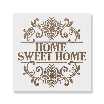 Snowflake Home Sweet Home Wall Sign Stencil - Home Stencil, Sign Stencil, Wall Stencil, Sweet Stencil, Snowflake Stencil