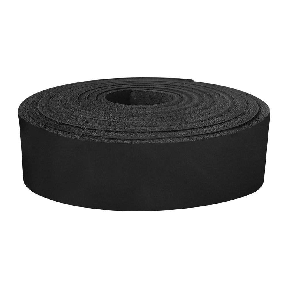 ELW 9-10 oz. (3.5-4mm) Crazy Horse Full Grain Cowhide Genuine Leather Strap for Crafts | Size: 2"x66-68" (5.1x178cm) | Blank Belts, DIY, Tooling, Jewelry, Wrapping, Straps, Heavy Duty | Black