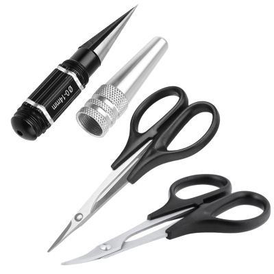 FriHobby 0-14mm RC Body Reamer Curved & Straight Body Scissors Set Universal for RC Car Quadcopter Body Shell Mounts Lexan Plastic Trimming Cutting Hole Punching RC Tools Kit