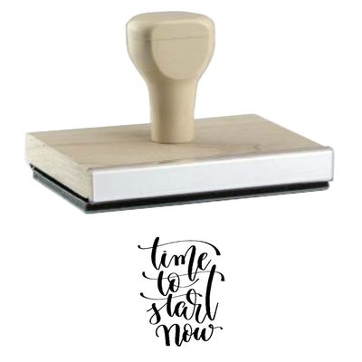 Infusion Time to Start Now Rubber Stamp, 2 X 1'' Wood Stamp