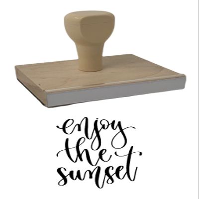 Infusion Enjoy The Sunset Rubber Stamp, 4 X 3'' Wood Stamp