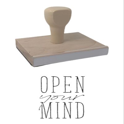 Infusion Open Your Mind Rubber Stamp, 3 X 2'' Wood Stamp