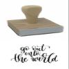 Infusion Go Out Into The World Rubber Stamp, 2 X 2 Wood Stamp view 1