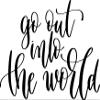 Infusion Go Out Into The World Rubber Stamp, 2 X 2 Wood Stamp view 2