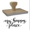 Infusion My Happy Place Rubber Stamp, 3 X 4'' Wood Stamp view 1