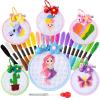Chuangdi 6 Sets Cross Stitch Kit for Kids Easy Stamped Embroidery Kit for Beginners Girls 7-13 Needlepoint Craft Set with Instructions, DIY Key Chain, Embroidery Hoops Backpack Charms view 1